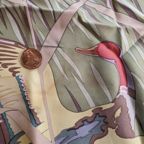 Vintage Hermes Cols Verts Blue Pastel 90 cm Silk Scarf Rare - Picture 7 of 16